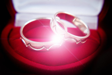Two wedding rings in white gold