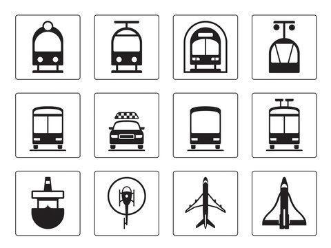 Public vehicles icons- vector illustration