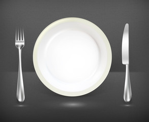 Dinner place setting, vector