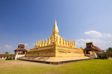 Golden pagada in Wat Pha-That Luang, Vientiane, Laos.