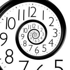  infinity time spiral clock - obrazy, fototapety, plakaty