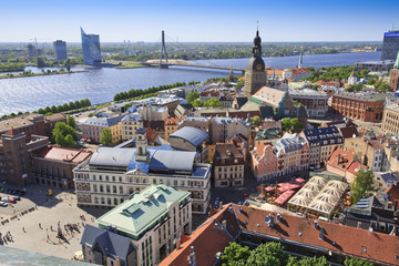 View of Riga towards Vansu Tilts bridge