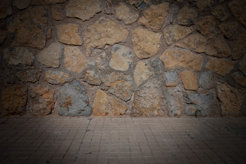 Stone wall texture with dark edges