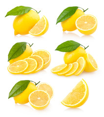 set of 6 lemon images