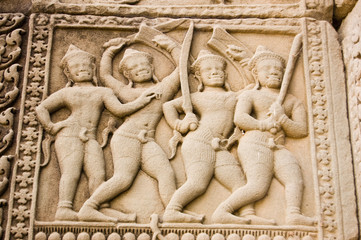Stick Fighting Frieze, Cambodia