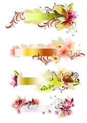 Abstract floral vector banners set
