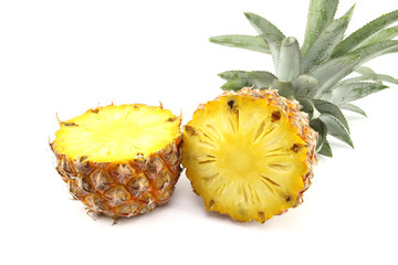 Pineapple, cut in half color yellow