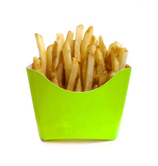 French fry in green box