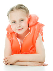 Young girl with lifejacket