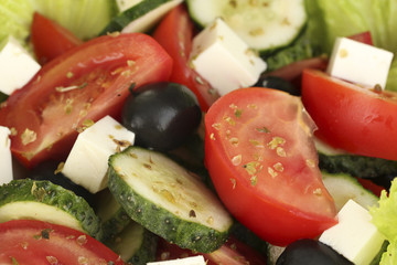 tasty greek salad close-up