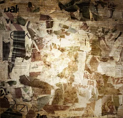 Foto auf Acrylglas Zeitungen zerrissenes Plakatpapierrahmen-Grunge-Hintergrundkonzept