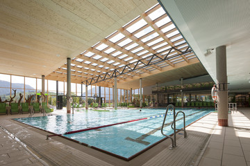 interior view of swimming bath with pool with indoor laps