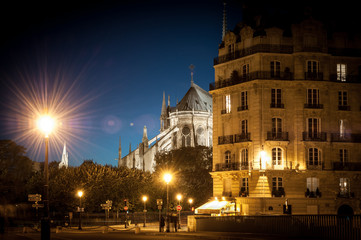 Fototapeta na wymiar Notre Dame de Paris at night.