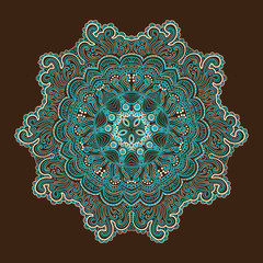 ornamental round lace pattern, circle background with many detai