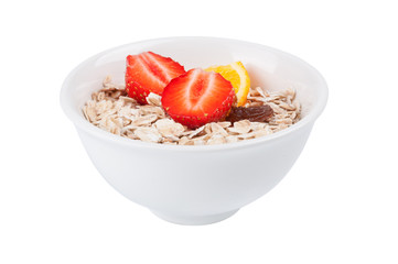 Fototapeta na wymiar Porridge in white dish