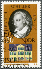 GERMANY - 1973: shows Friedrich von Schiller (1759-1805)