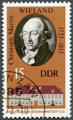 GERMANY - 1973: shows Christoph Martin Wieland (1733-1813)