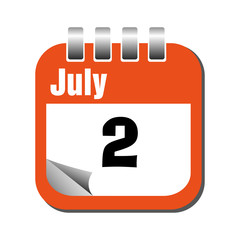 July the second calendar sheet