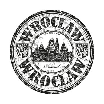 Wroclaw grunge rubber stamp