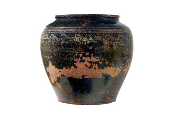 Ancient vase on a white background