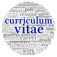 Curriculum vitae  concept in word tag cloud