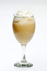 Ice coffee with whipped cream