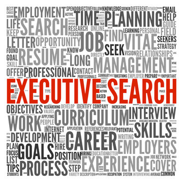 Executive Search Concept In Word Tag Cloud