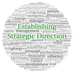Establishing Strategic Direction concept in word tag cloud