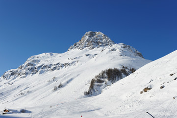 Mountains with snow in winter
