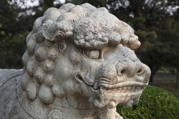 statues in the imperial gardens in China, lion