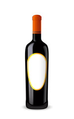 Realistic wine bottle