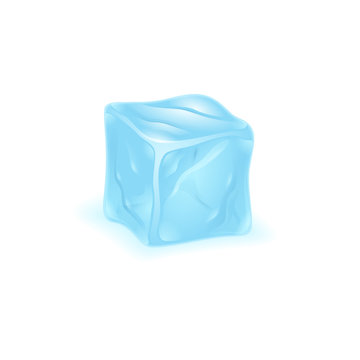 Ice cube on white background