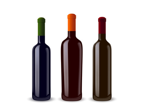 illustration of three wine bottles