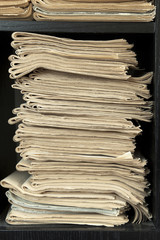 Stack of old newspapers