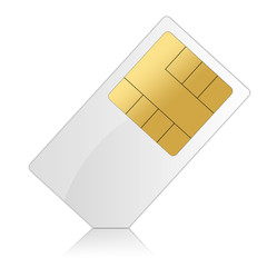 Sim Card Isolated Blank White