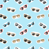 Seamless pattern with retro glasses