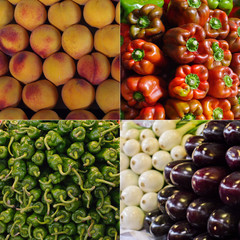 Collage frische Lebensmittel