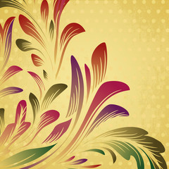 Abstract background with floral branch