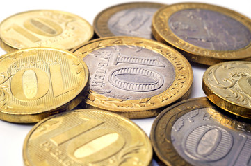 Russian ten-coin closeup