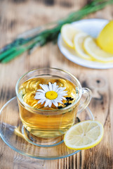 Tea with chamomile and lemons