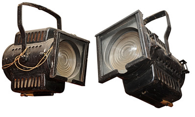 vintage studio light, isolated on white background