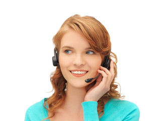 friendly female helpline operator