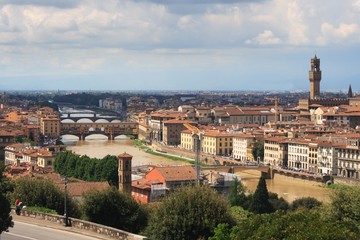 View of Florence with Ponte Vecchio and Palazzo Vecchio