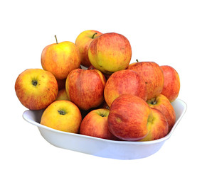 juicy apple on a white dish