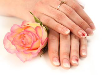 Fototapeta premium manicure on white