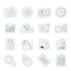 Computer, mobile phone and Internet Vector Icon Set