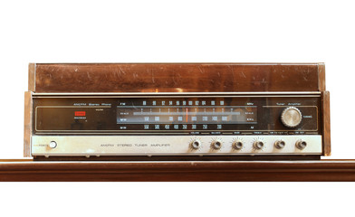 Fototapeta premium Retro radio isolated on white background