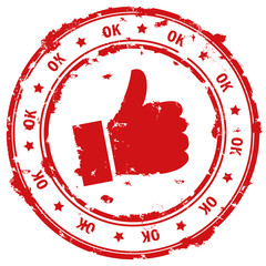 Ok hand rubber stamp.