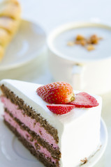 strawberry cake in the morning