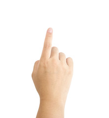 small hand simulating showing something